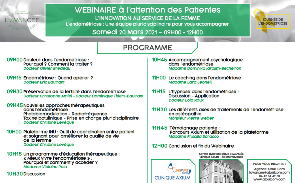 Journée de l'endométriose Webinaire du samedi 30 mars 1